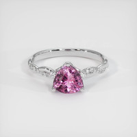 1.09 Ct. Pink Sapphire Ring, 18K White Gold 1