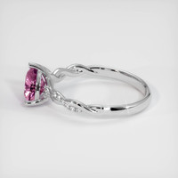 1.09 Ct. Pink Sapphire Ring, 18K White Gold 4