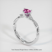 0.68 Ct. Pink Sapphire Ring, 18K White Gold 2