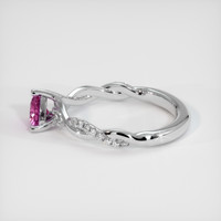 0.68 Ct. Pink Sapphire Ring, 18K White Gold 4