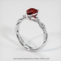 1.01 Ct. Ruby Ring, 18K White Gold 2