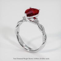 2.09 Ct. Ruby Ring, 18K White Gold 2