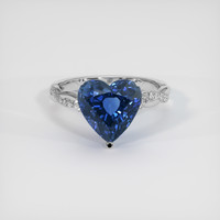 6.30 Ct. Blue Sapphire Ring, 18K White Gold 1