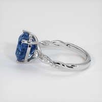 6.30 Ct. Blue Sapphire Ring, 18K White Gold 4