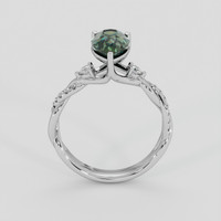 2.06 Ct. Green Sapphire Ring, 18K White Gold 3