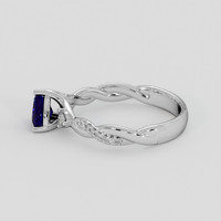 0.66 Ct. Blue Sapphire Ring, 18K White Gold 4