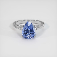 2.69 Ct. Blue Sapphire Ring, 18K White Gold 1