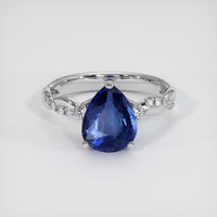 2.11 Ct. Blue Sapphire Ring, 18K White Gold 1