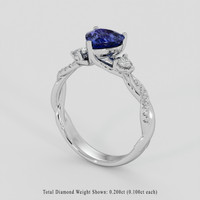 1.20 Ct. Blue Sapphire Ring, 18K White Gold 2