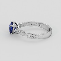 1.20 Ct. Blue Sapphire Ring, 18K White Gold 4