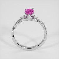 1.09 Ct. Purplish Pink Sapphire Ring, 18K White Gold 3