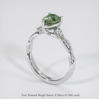1.20 Ct. Green Sapphire Ring, 18K White Gold 2