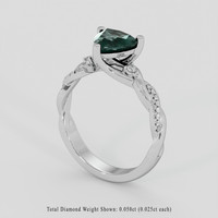 1.50 Ct. Bluish Green Sapphire Ring, 18K White Gold 2