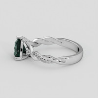 1.50 Ct. Bluish Green Sapphire Ring, 18K White Gold 4