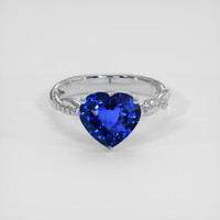 4.50 Ct. Blue Sapphire Ring, 18K White Gold 1