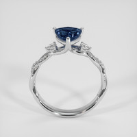 1.65 Ct. Greenish Blue Sapphire Ring, 18K White Gold 3