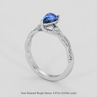 1.41 Ct. Blue Sapphire Ring, 18K White Gold 2