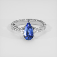 1.15 Ct. Blue Sapphire Ring, 18K White Gold 1