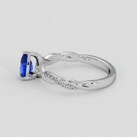 0.94 Ct. Blue Sapphire Ring, 18K White Gold 4