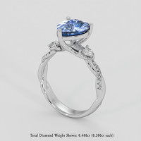 3.20 Ct. Blue Sapphire Ring, 18K White Gold 2