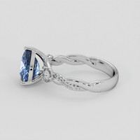 3.20 Ct. Blue Sapphire Ring, 18K White Gold 4