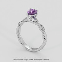 1.06 Ct. Purple Sapphire Ring, 18K White Gold 2