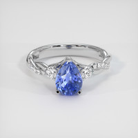 1.62 Ct. Blue Sapphire Ring, 18K White Gold 1