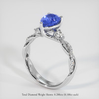 1.62 Ct. Blue Sapphire Ring, 18K White Gold 2