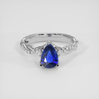 1.59 Ct. Blue Sapphire Ring, 18K White Gold 1