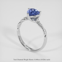 1.45 Ct. Blue Sapphire Ring, 18K White Gold 2