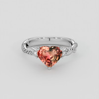 2.12 Ct. Padparadscha Sapphire Ring, 18K White Gold 1
