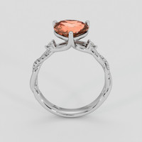 2.12 Ct. Padparadscha Sapphire Ring, 18K White Gold 3