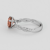 2.12 Ct. Padparadscha Sapphire Ring, 18K White Gold 4