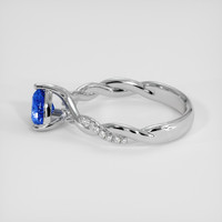 0.90 Ct. Blue Sapphire Ring, 18K White Gold 4