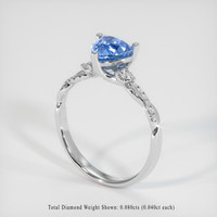 1.01 Ct. Sapphire Ring, 18K White Gold 2