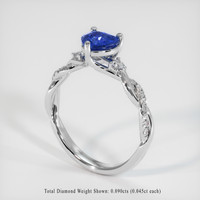 1.27 Ct. Blue Sapphire Ring, 18K White Gold 2