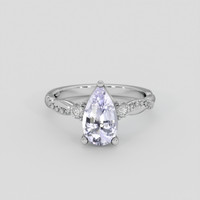 1.87 Ct. Violet Sapphire Ring, 18K White Gold 1