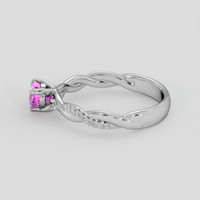 1.18 Ct. Purplish Pink Sapphire Ring, 18K White Gold 4