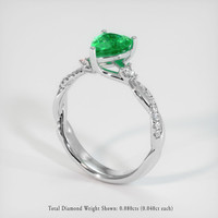 1.01 Ct. Emerald Ring, 18K White Gold 2