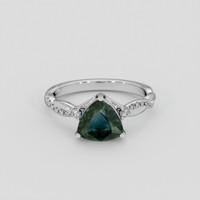 1.56 Ct. Greenish Blue Sapphire Ring, 18K White Gold 1