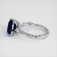 2.77 Ct. Blue Sapphire Ring, 18K White Gold 4