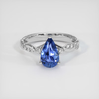 1.82 Ct. Blue Sapphire Ring, 18K White Gold 1