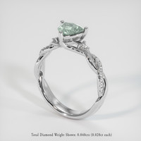 0.87 Ct. Sapphire Ring, 18K White Gold 2