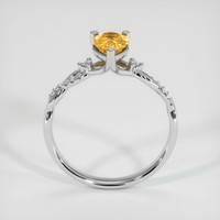 0.80 Ct. Orangish Yellow Sapphire Ring, 18K White Gold 3