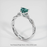 0.70 Ct. Sapphire Ring, 18K White Gold 2