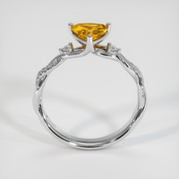 1.10 Ct. Yellowish Orange Sapphire Ring, 18K White Gold 3