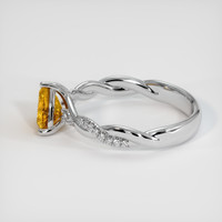 1.10 Ct. Yellowish Orange Sapphire Ring, 18K White Gold 4