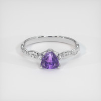 1.18 Ct. Purple Sapphire Ring, 18K White Gold 1