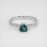 0.83 Ct. Sapphire Ring, 18K White Gold 1