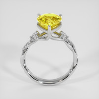 4.07 Ct. Yellow Sapphire Ring, 18K White Gold 3